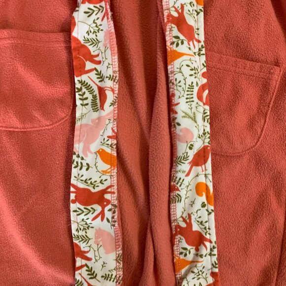 Girl's Pink Robe Bass Pro Sleepwear Swimwear Pajama w/ Belt Forest Animals 6 - Picture 11 of 13